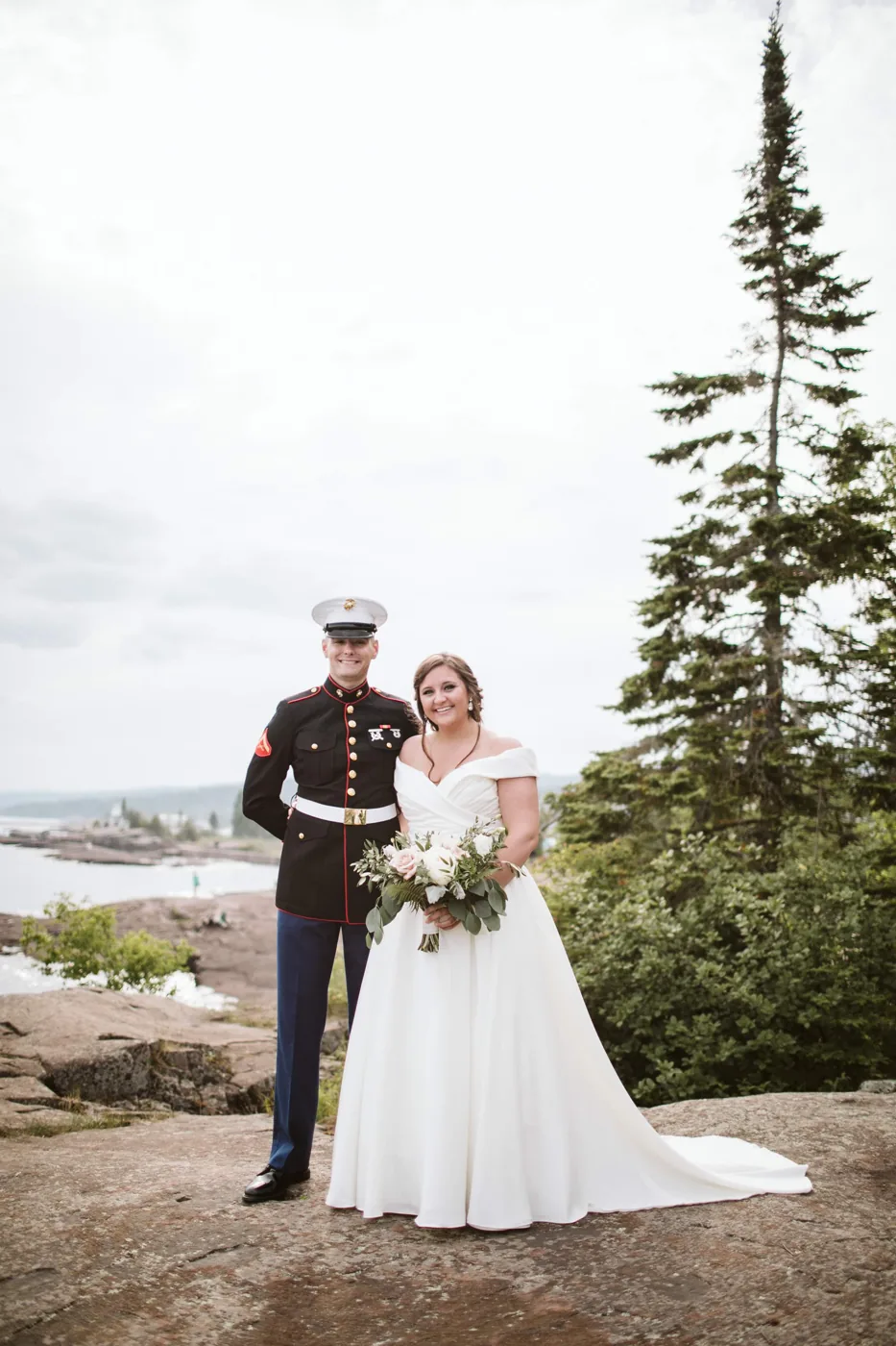 Sophie and Dillan on their wedding day